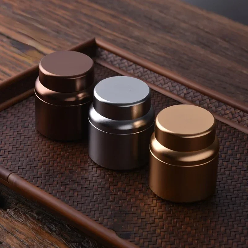 Tea can travel portable sealed can titanium aluminum alloy small portable creative tea packaging