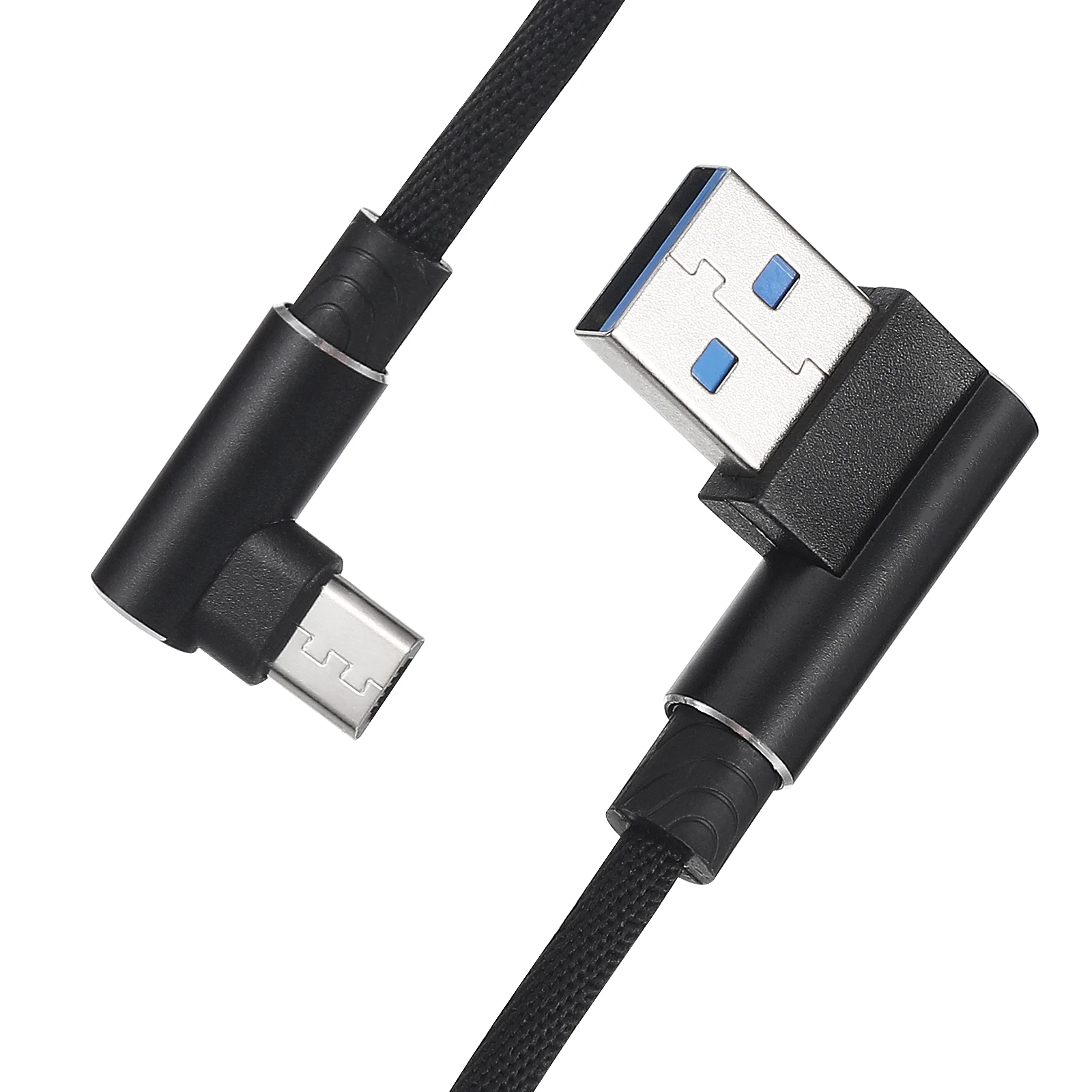 

Micro USB Cable Braided for Phone Charging Data Transfer Durable Thickened Copper Wiring 90 Degree Connector USB