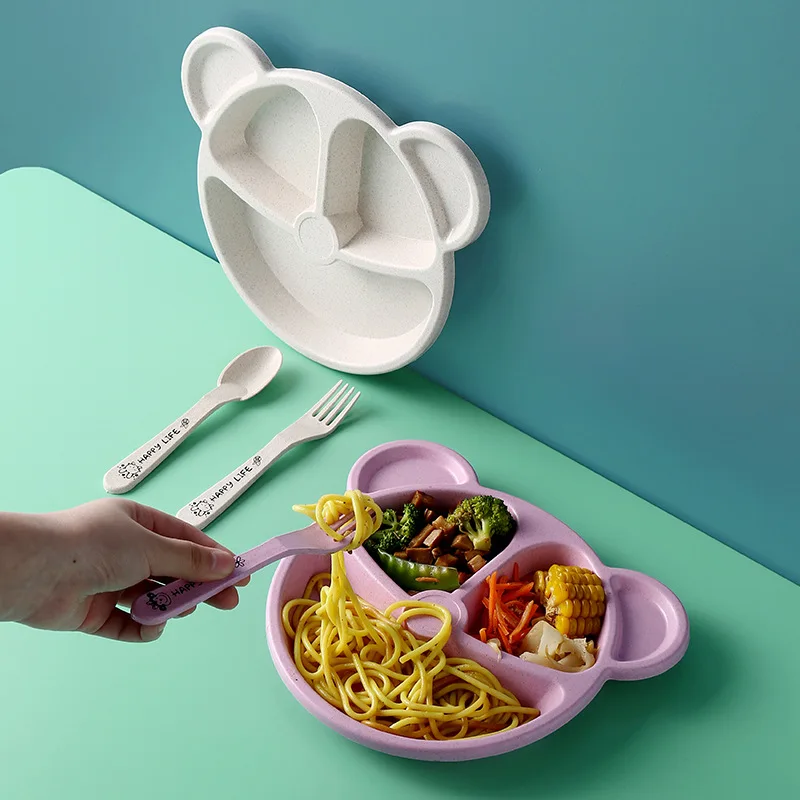 3개 세트 밀짚 어린이 식기 세트 유치원 아기 식사 보 - Baby Food Menu 리뷰 및 가격