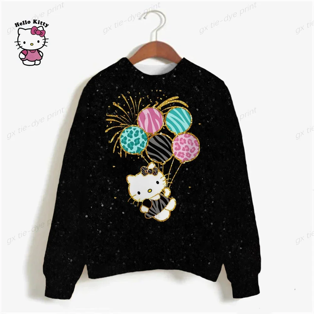 Vintage HELLO KITTY Print Crewneck Pullovers Harajuku Hoodie Women Fall Sweatshirt kawaii HELLO KITTY Sweatshirts