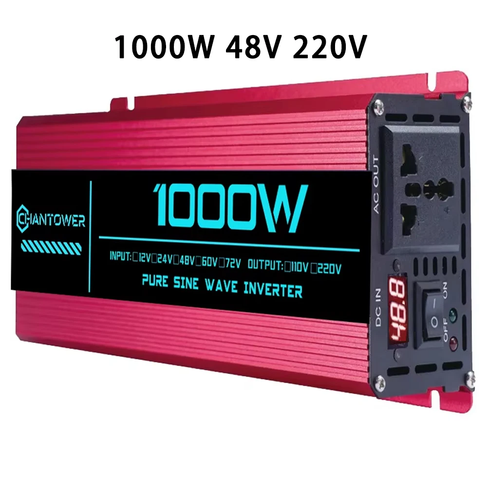 Zuivere Sinusgolfomvormer DC 48V/72V naar AC 220V 1000W 1600W 3000W 4000W 5000W 6000W LCD Display Stroomomvormer Auto Zonne-omvormer