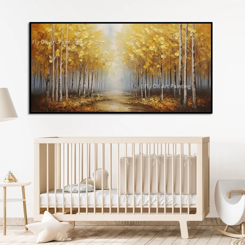 Simple Handpainted Beige Purple New Home Wall Decor Items Large Yellow Blue Patternings Canvas Oil Painting For Living Room As G