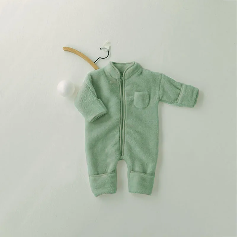 Newborn Cotton Rompers Spring Fleece Warm Baby Girl Clothes One Piece Body Suits New Born Fall Clothes Baby Boy Romper