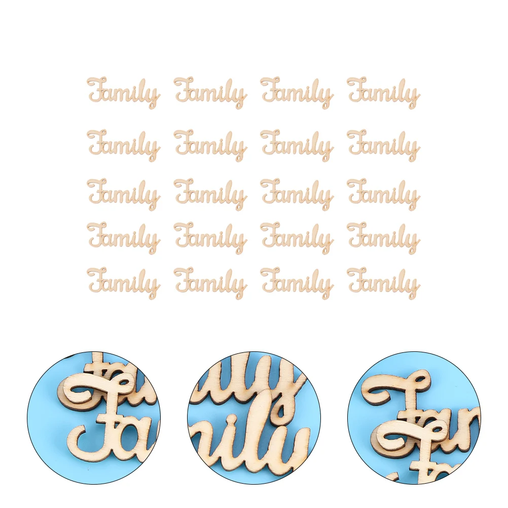 

20Pcs Alphabet Wood Slice Decoration Unfinished Wooden Pieces for DIY Crafts Precise Cutout Smooth Family Letter Ornament