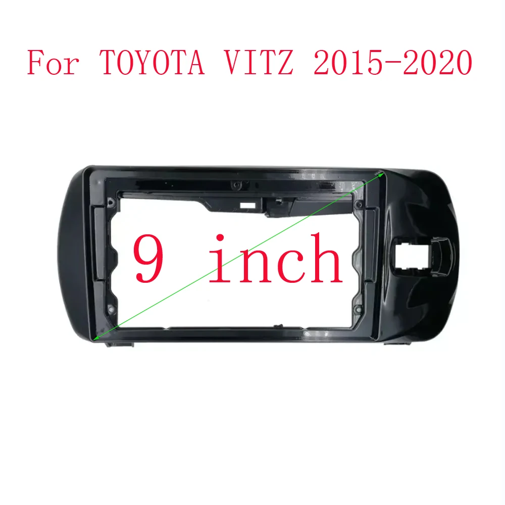 RSNAVI Car Radio 9 Inch Fascia For TOYOTA VITZ 2015-2020 Video Panel Player Audio Dash 2 Din Frame Kit Mount Bezel