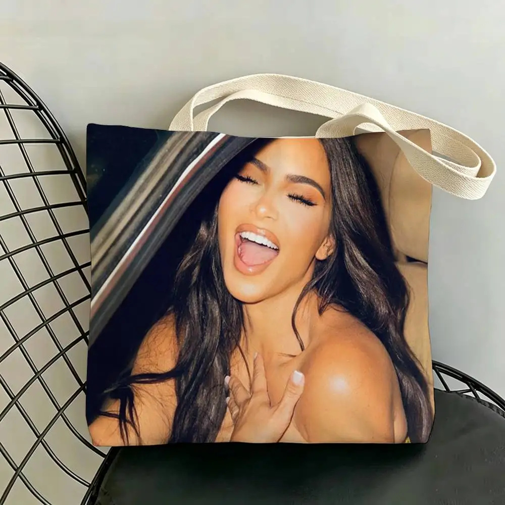 K-Kim K-Kardashian S-Skims Storage Bags Double-Sided Print Large Tote Bag Durable Beach Picnic Foldable Gift Eco