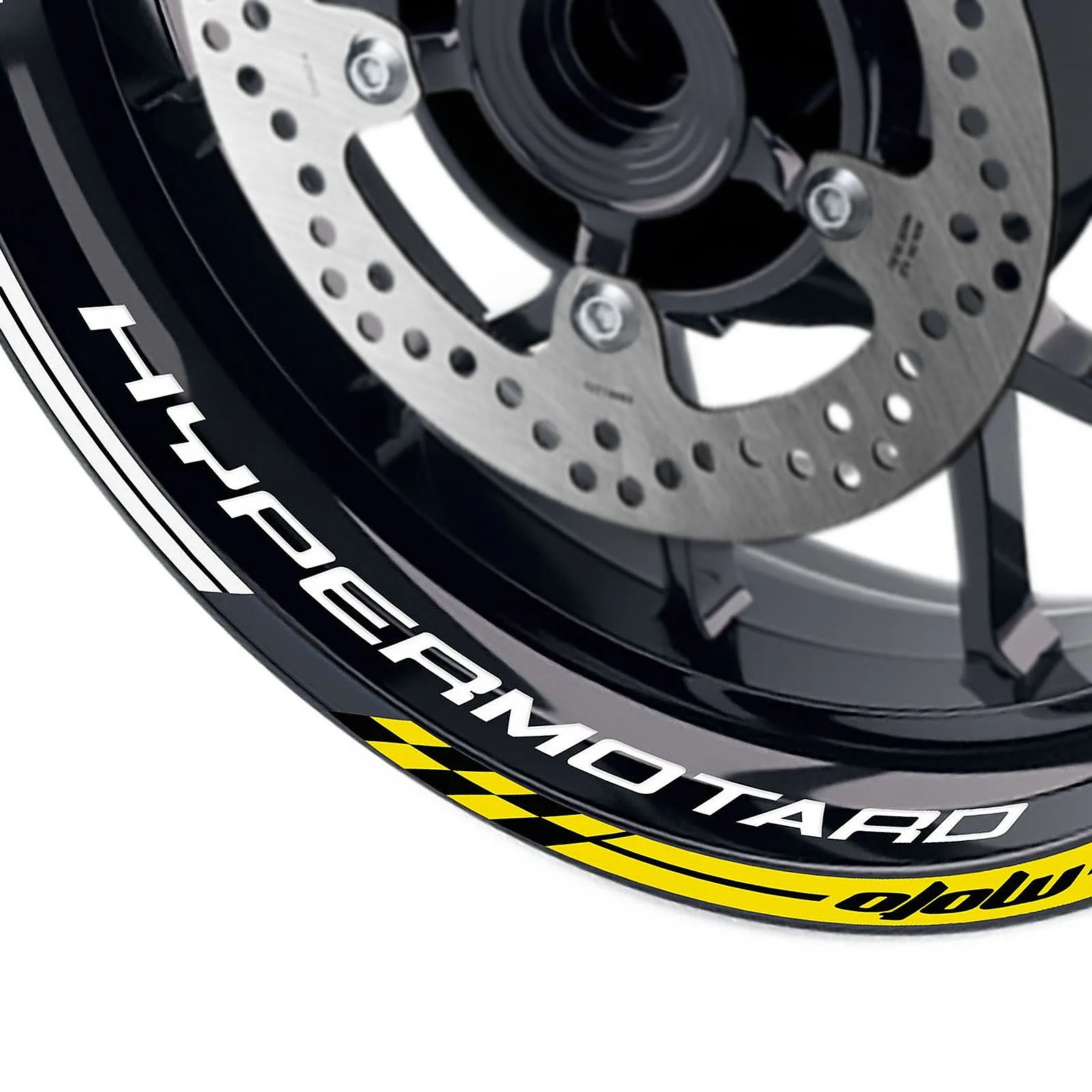 Glossy Yellow 17 inch GP01 Wheel Rim Decals Stripe for Hypermotard 1100 07-12