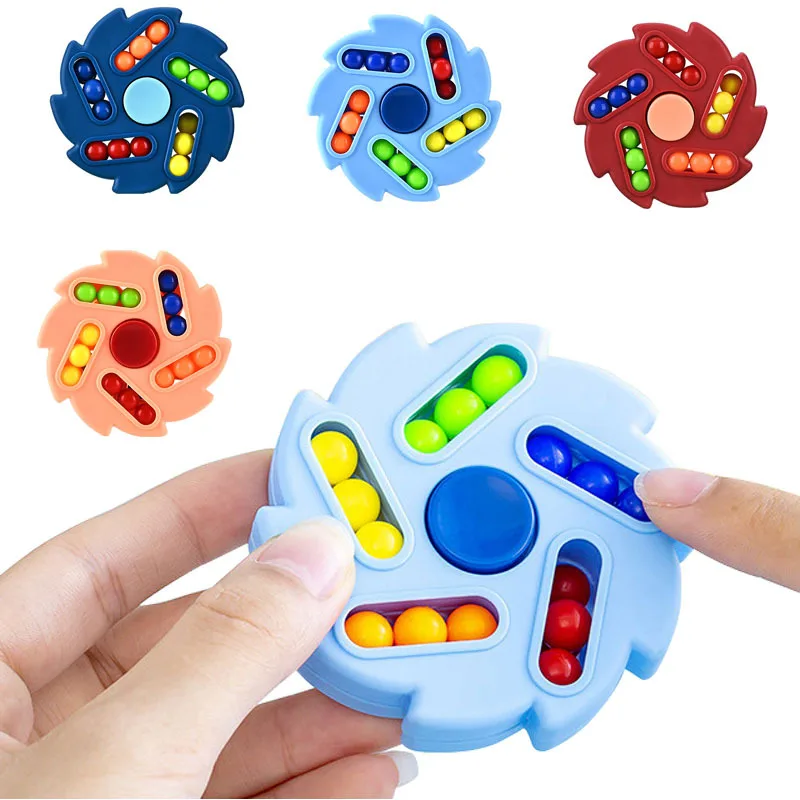 New Ten-sided Rotation Finger Magic Beans Spin Bead Puzzles Game Gyro Antistress Learning Educational Magic Disk