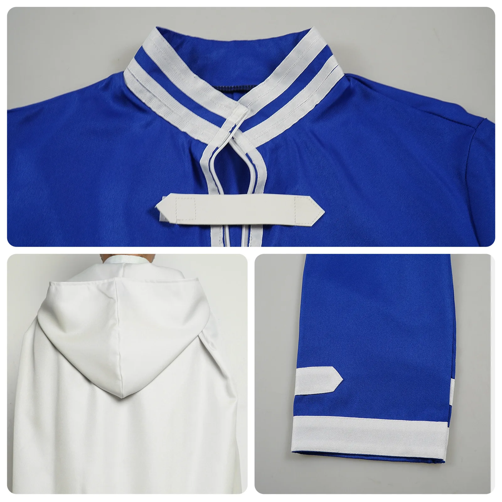 زي جنازة أنيمي فريرين هيميل هيتر كوسبلاي بدلة أنيقة باللونين الأزرق والأبيض كيب الهالوين ملابس أداء لعب الأدوار #6