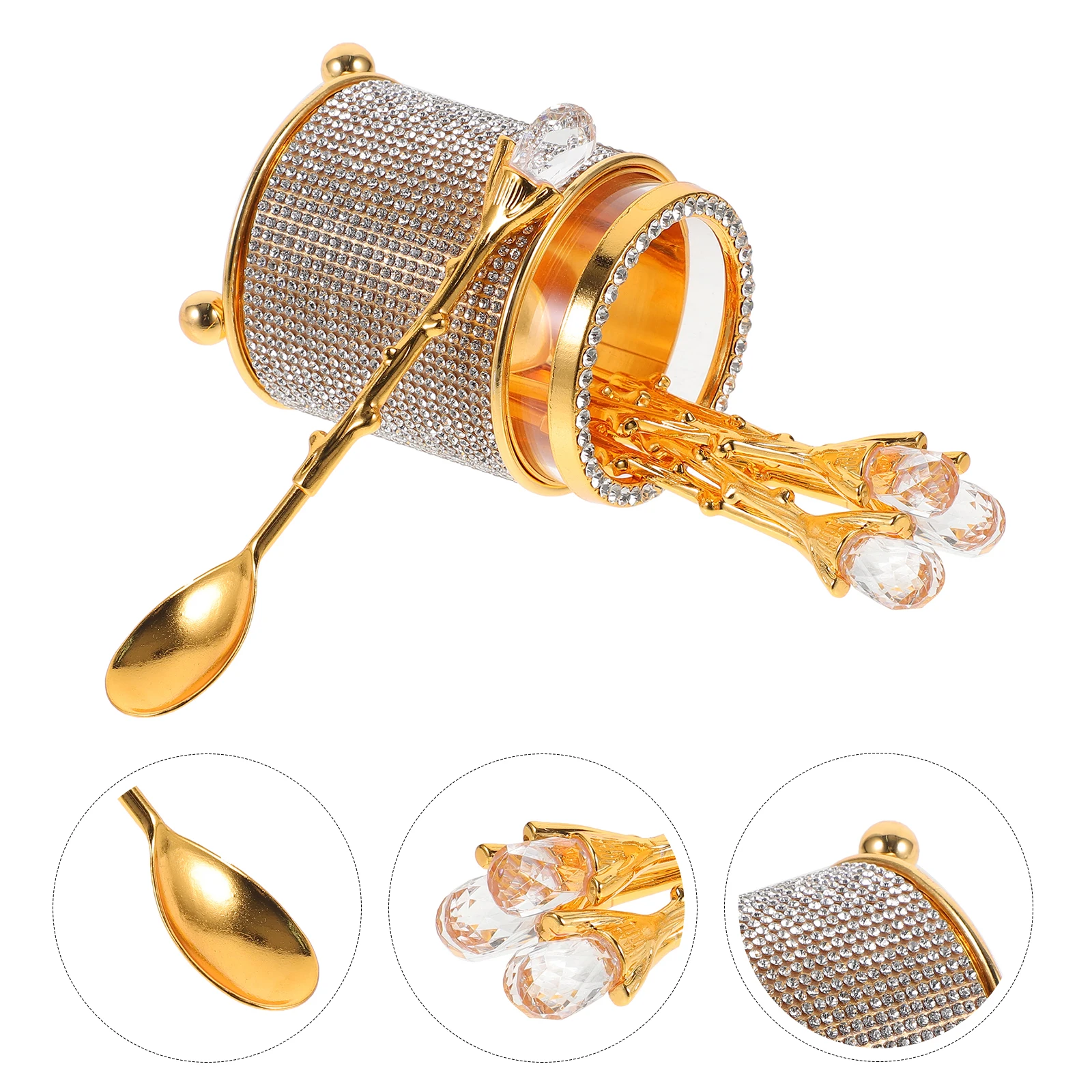 

1Set Coffee Spoon Barrel Set Zinc Alloy Iron Long Handle Mixing Spoon for Coffee Dessert Sugar Tea Household Kitchen