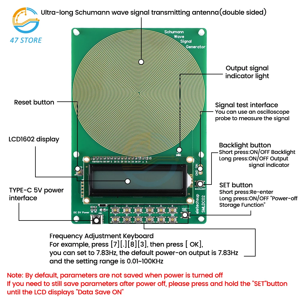 Adjustable 0.01Hz~100000Hz  7.83Hz Schumann Wave Generator Pure Sine Frequency Adjustable Signal Generator Current Generator