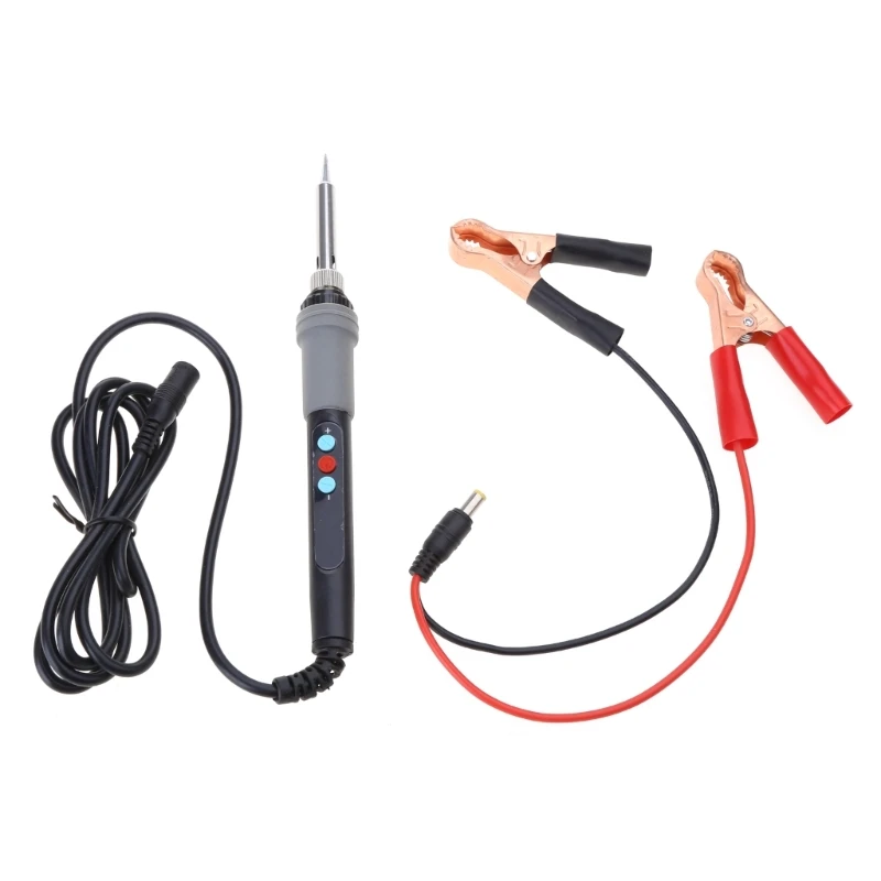 

Low Voltage DC12v 24v Digital Display Electric Iron Internal Heating Type with Brass Crocodile-Clamp Soldering Iron DropShipping