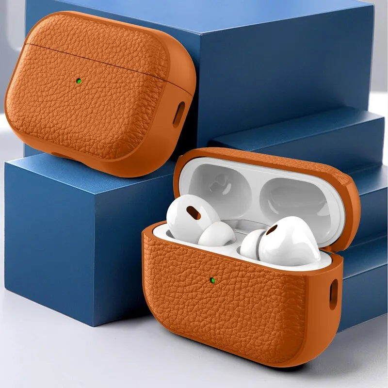 Earphone Case for AirPods Pro 3/Pro 2/4 (Leather-Like Design) Protection Case Accessories with Keychain For AirPods Pro 3/Pro 2 view 2