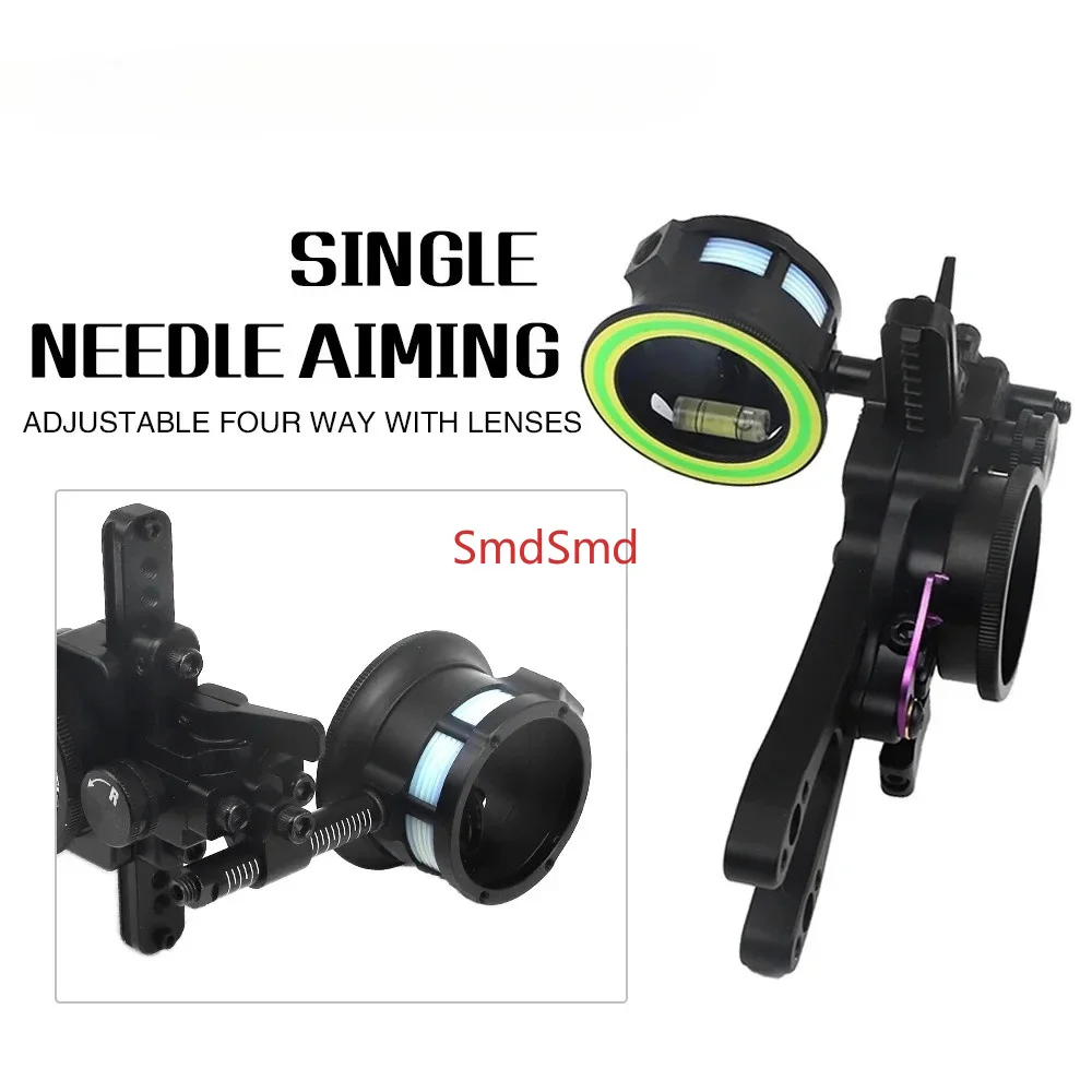 4/6/8x Lens Compound Bow Sight Eddie 1Pin Aiming Fast Fine-tune Long Bar Sight Compound Bow Arrow Hunting Accessories