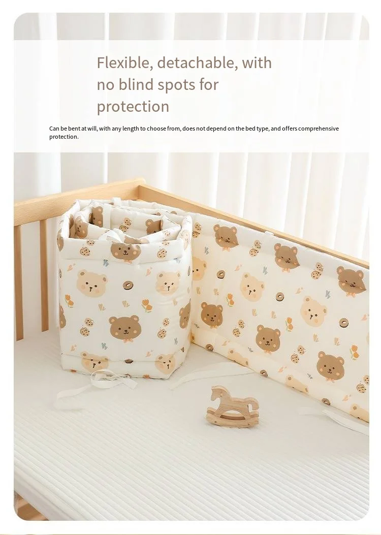 Krippe Bumpe Weiche Reine Baby Bettgitter Wrap Anti-Kollisionsstreifen für Baby Bettgitter Spleißen Bett Schutz Abdeckung Baby Bett Stoßstange – Detail 8