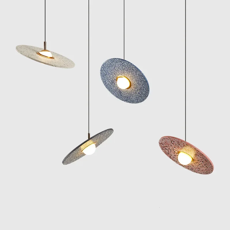 Nordic Pendant Lights Modern Art Cement Home Decor Design Bedroom Bedside Led Hanging Lamps Kitchen Restaurant UFO Lighting