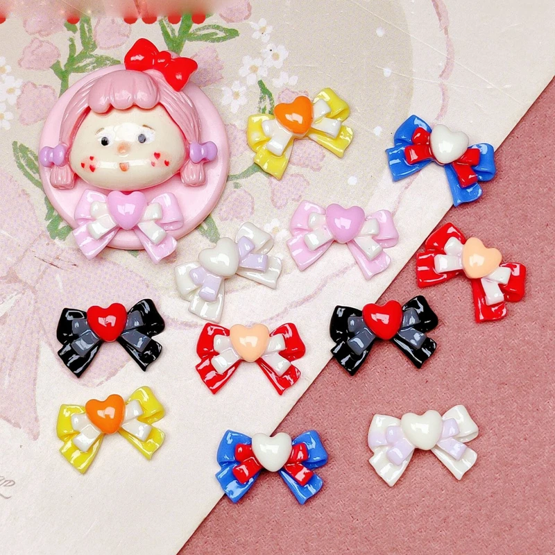 30 Pcs New Lovely Mini Kawaii Cartoon Heart Shaped Butterfly Junction Resin Diy Jewellery Manicure Hairpin Accessories Decorate