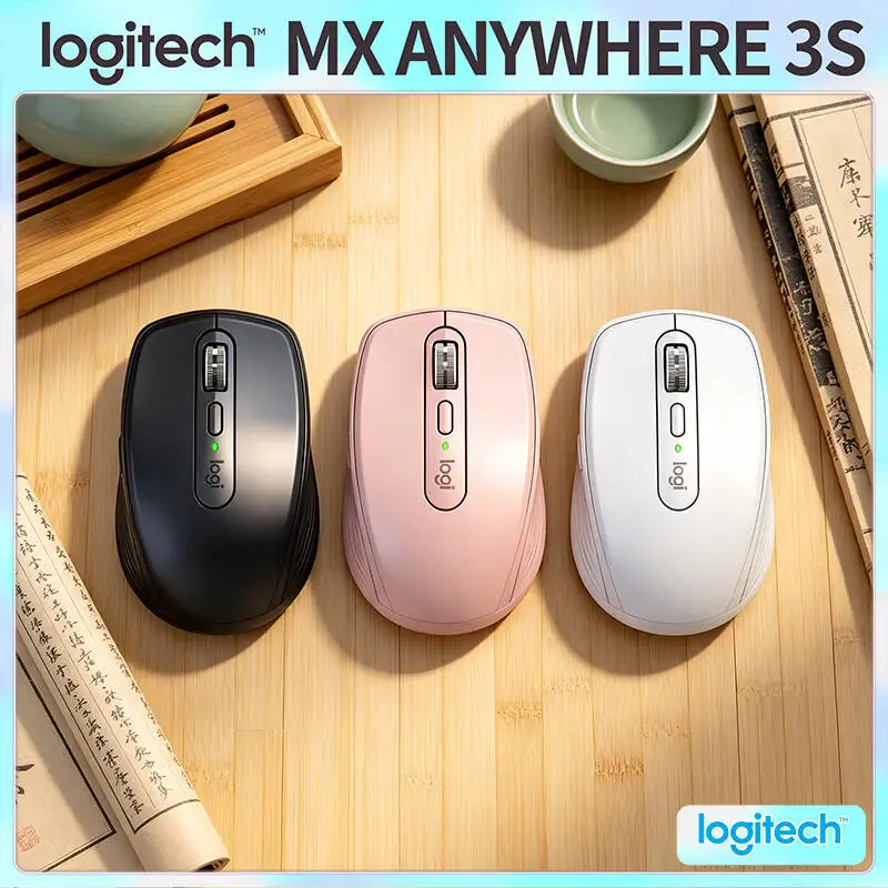 Logitech MX Anywhere 3S Portable Mouse - 8000 DPI Darkfield, MagSpeed Scroll, Silent Click, Office-Friendly Build for Trip