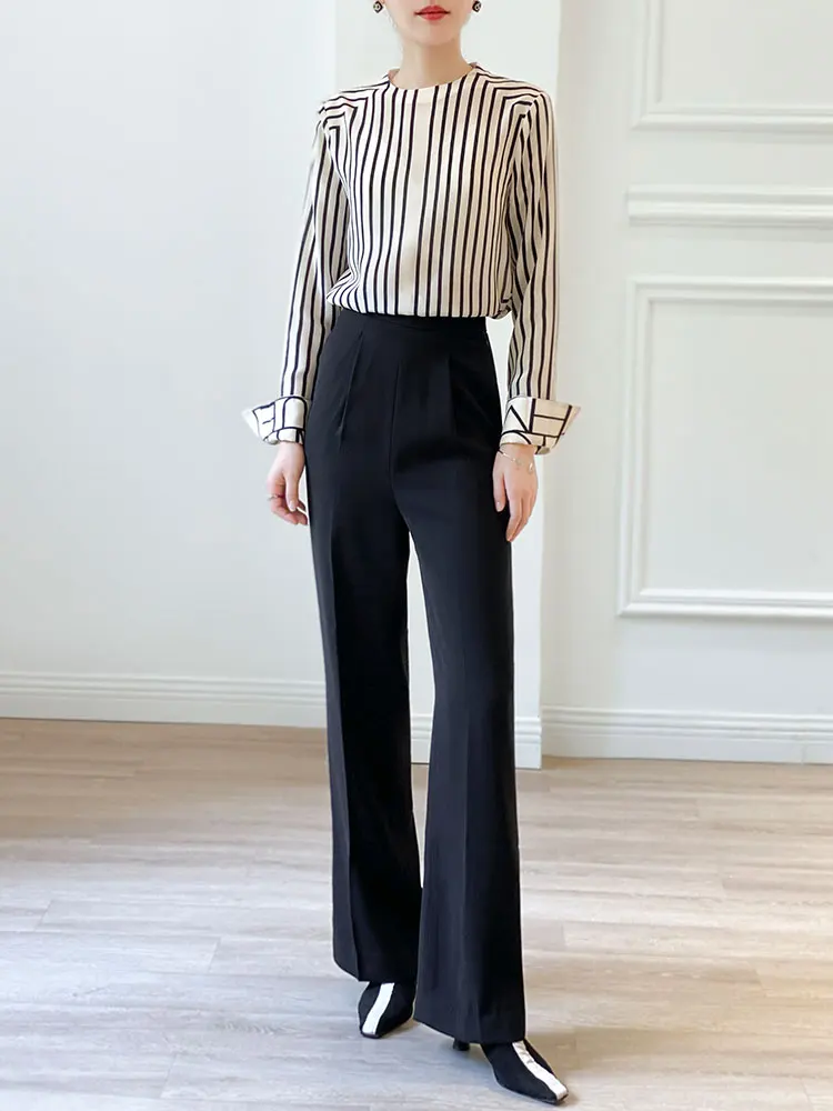 Fashion luxury ladies shirt France style woman printing blouse Spring Autumn Long sleeve Tops blusa mujer