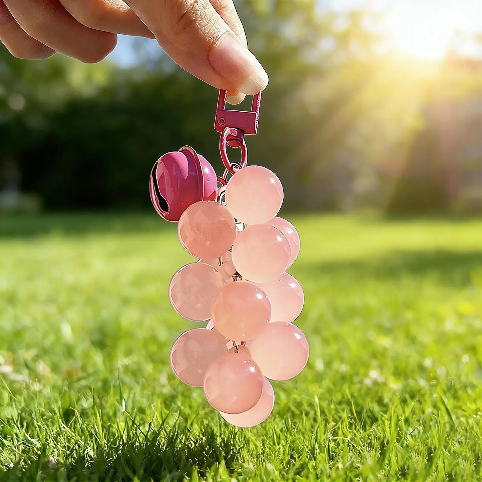 Bag Charms Color Changing Fruit Beads UV Detector Pendant Women's Novelty Keychains for Purse Outdoor Car Handbag Tote Women