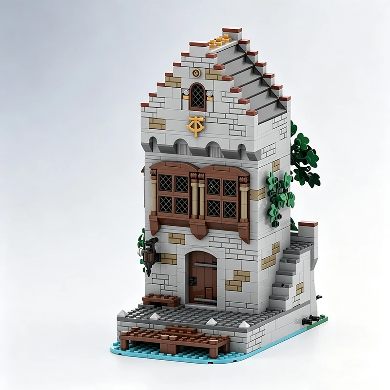 937pcs MOC European Medieval Street View Navigators' Guild ModelDIY creative ideas Retro Assembly Puzzle Birthday christmas Gift