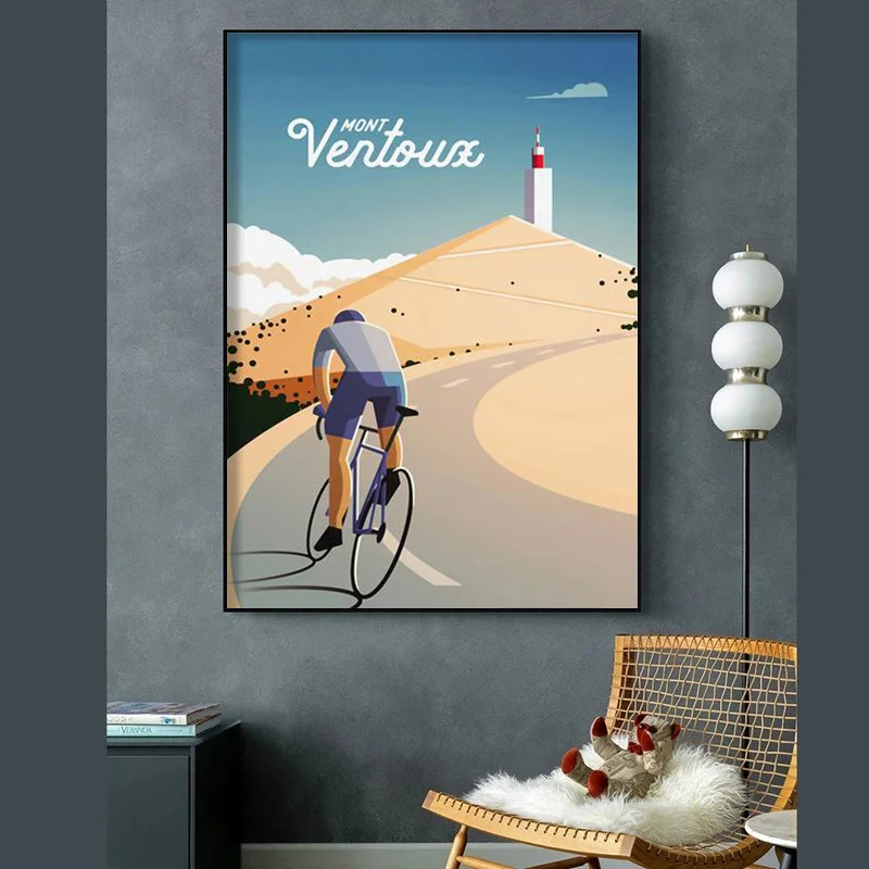 Retro Cycling Mont Ventoux Col Du Tourmalet Bahomontes Poster Wall Art Picture Prints and Posters Gift Room Home Decor