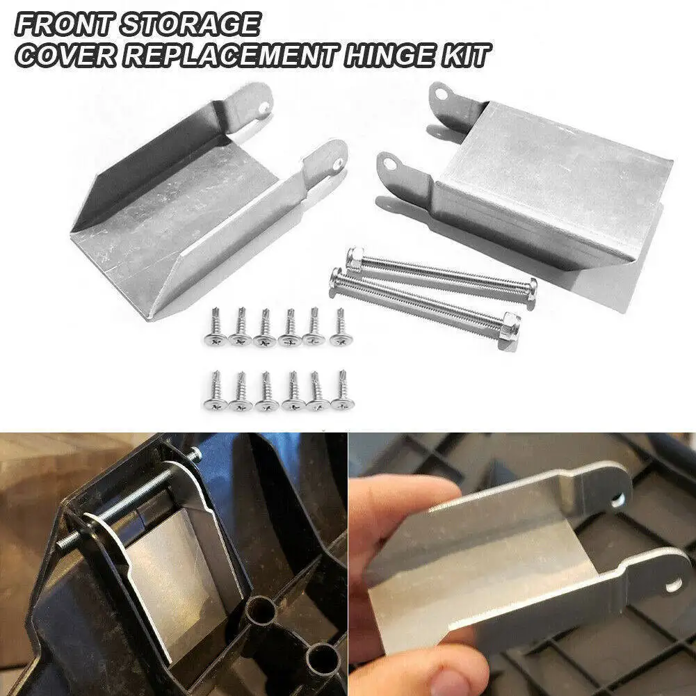 Front Storage Cover Replacement Lid Hinge Brackets Kit Aluminum For Polaris Sportsman 450 570 850 2015 2016 2017