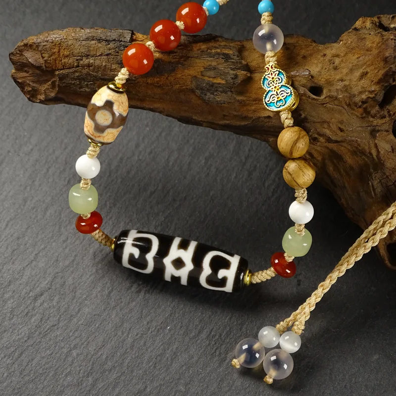 

Шляпа Шифа с тремя глазами, подвеска Дзи, универсальное ожерелье, около 13X38 мм, модное универсальное