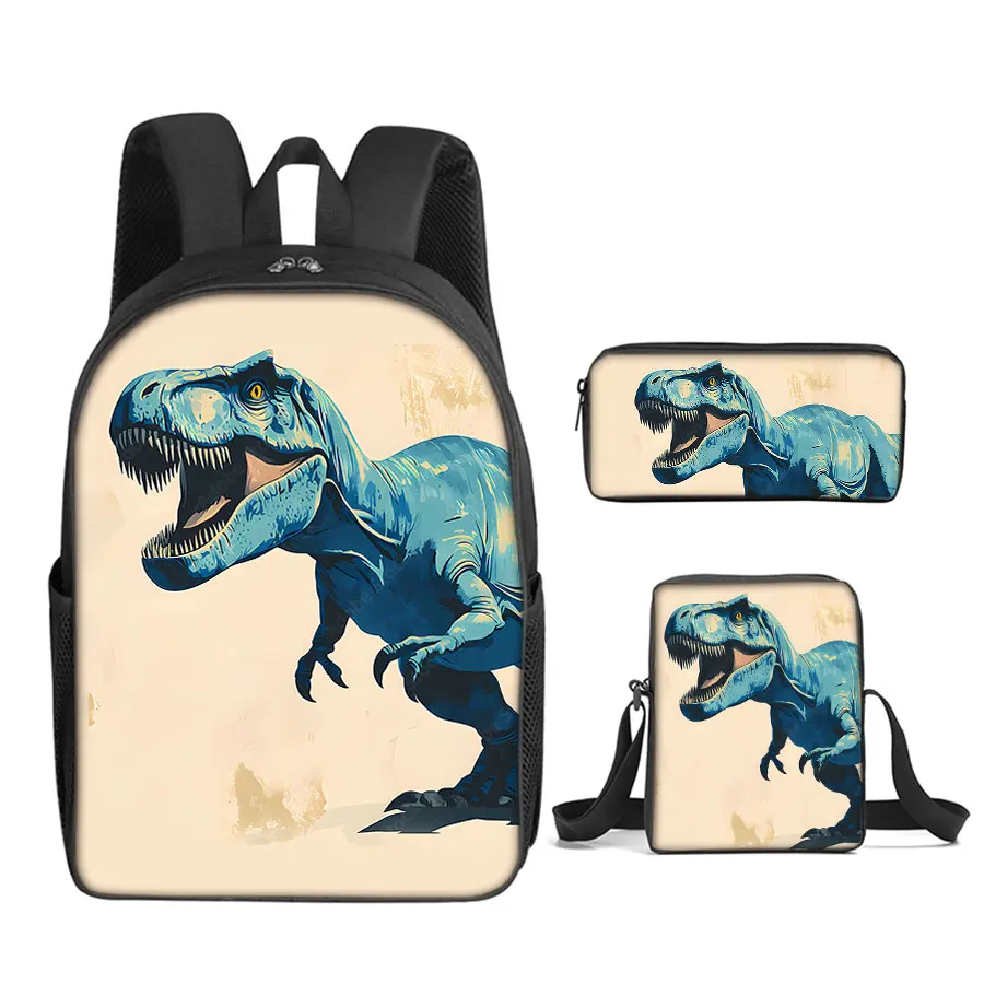 3 قطعة مجموعة ديناصور حقيبة ساعي ، حقيبة أقلام رصاص ، حقائب مدرسية لصبي/بنات الأطفال أفضل الهدايا الكرتون حقيبة المدرسة