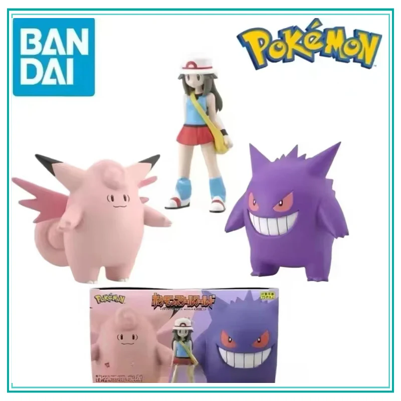 In Stock Bandai Original Shokugan Pokemon Scale World Kanto Region Leaf Gengar Clefable Anime Action Figures Toys for Kids Gift