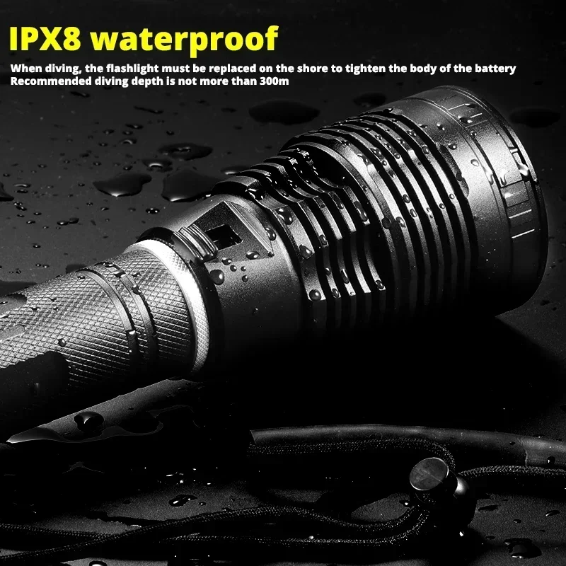 Professional IPX8 Underwater Diving Light XHP70.2 Waterproof Scuba Dive Flashlight Torch Lamp lanterna Power by 26650 for Diver