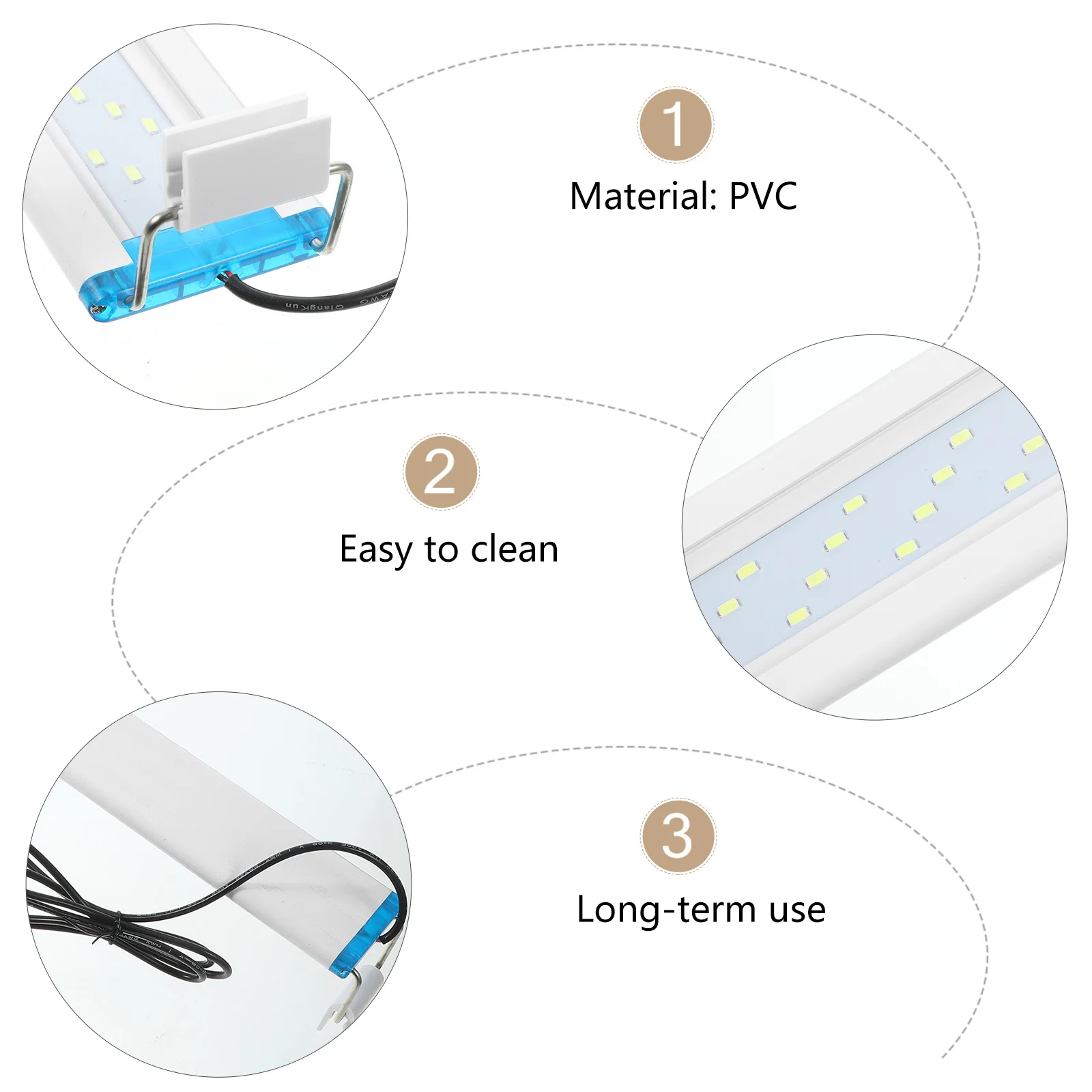 

1Pcs Fish Tank LED Light Delicate Aquarium Lamp High Cri Long Life Easy Clean Fish Tank Landscaping Light Aquatic Plant Decor