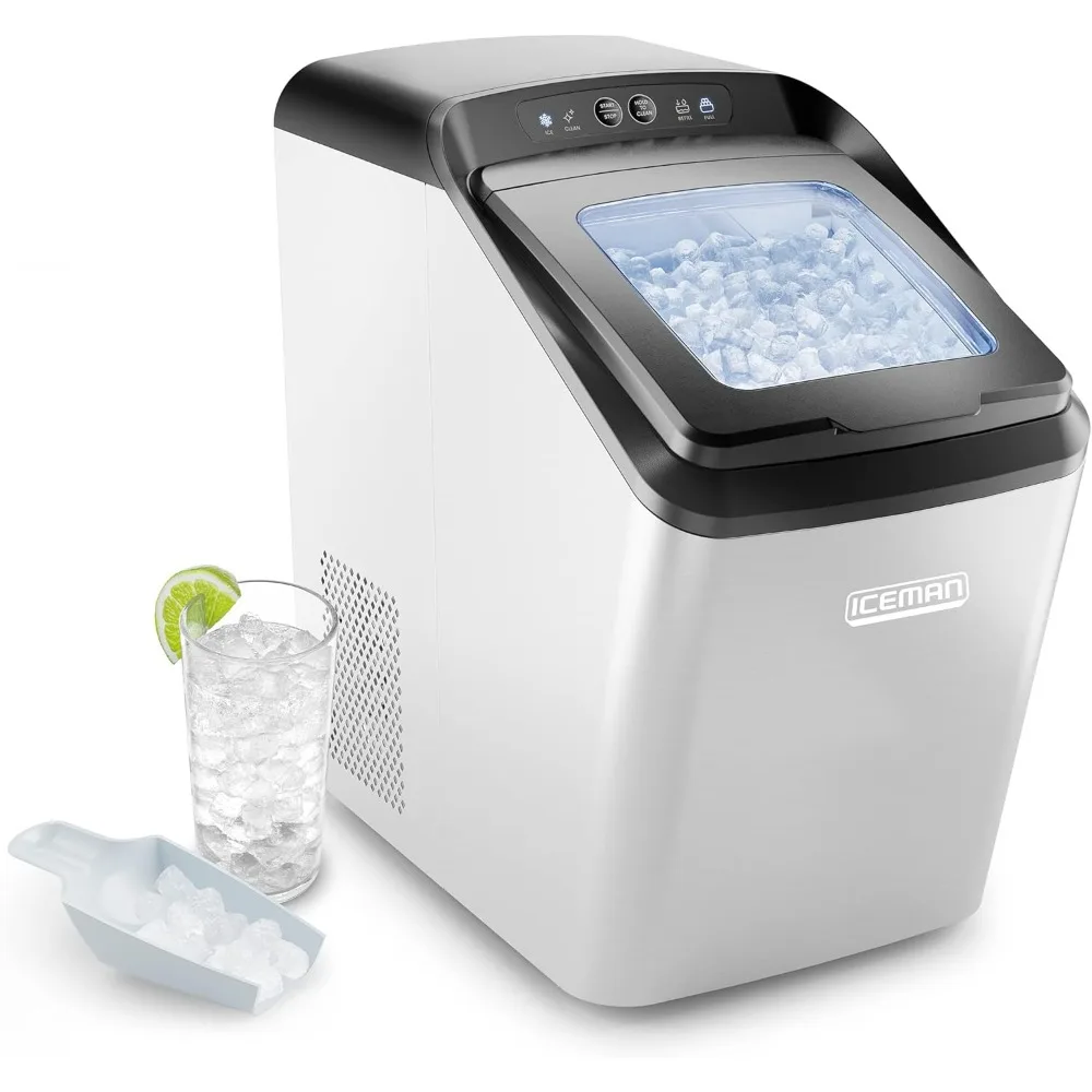 Countertop Nugget Ice Maker – Pebble Ice Machine, Soft Chewable Pellets in 20 Min, 26Lbs/24H, 3lb. Capacity