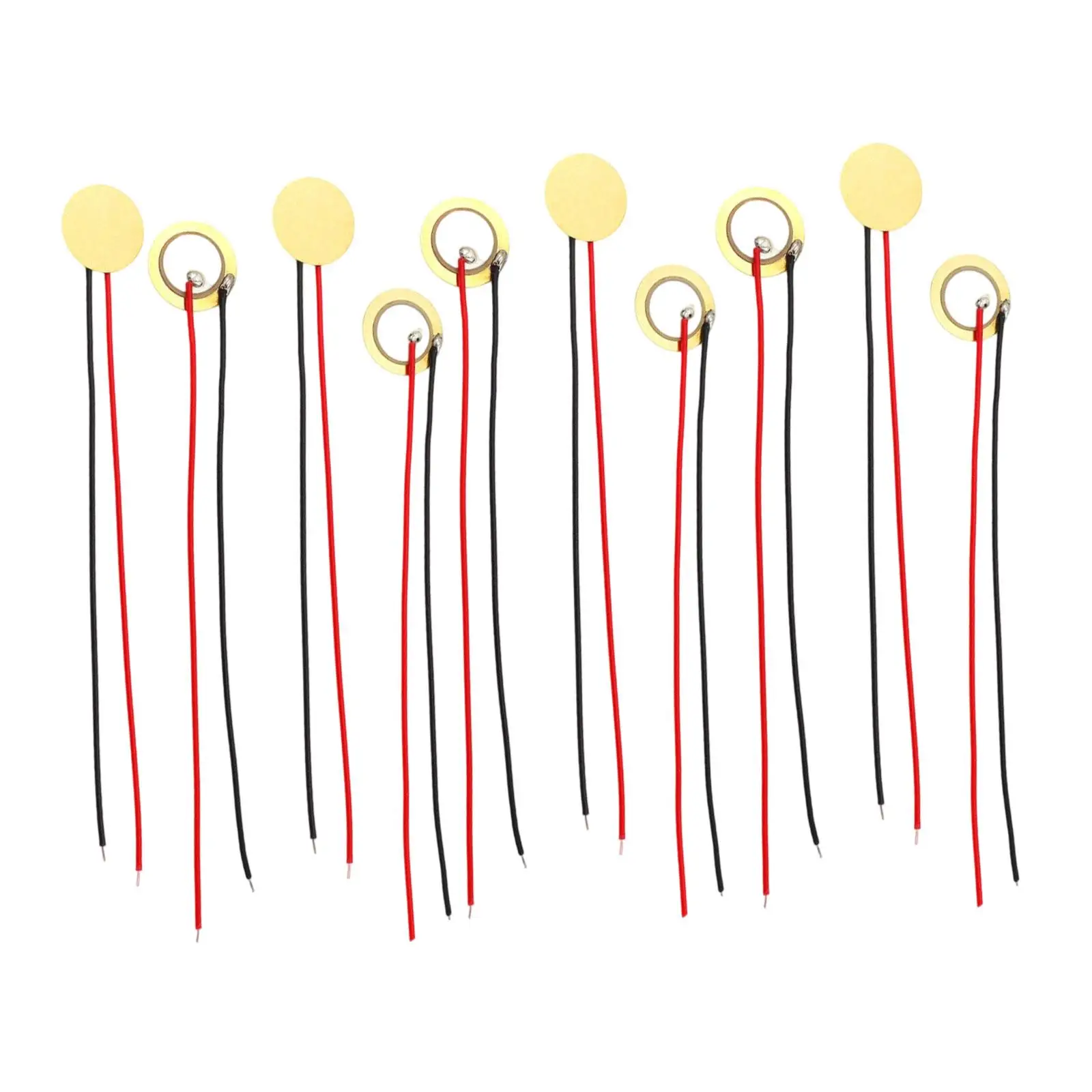 Piezo Elements Set Pre Wired Disc Transducer Acoustic Pickup Sensor for Guitar Drum DIY Music Projects