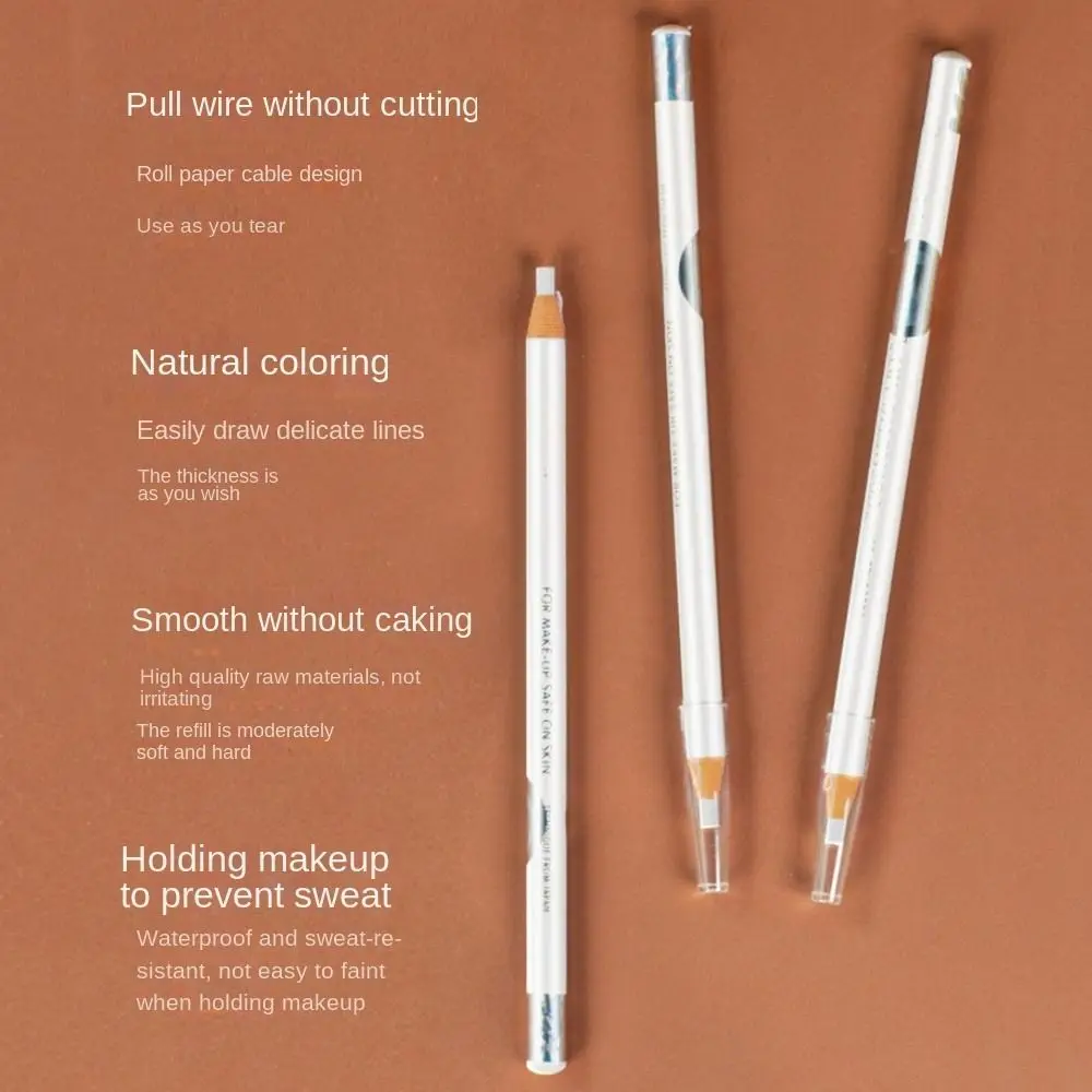 Posiciones cosméticos potenciador de cejas mujeres tirar cordón lápiz de cejas lápiz de cejas blanco lápiz de tatuaje permanente tinte de cejas