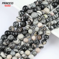 A+ Natural Black White Stripe Zebra Jasper Stone Beads for Jewelry Making Bracelet Necklace DIY Accessories 4 6 8 10 12mm