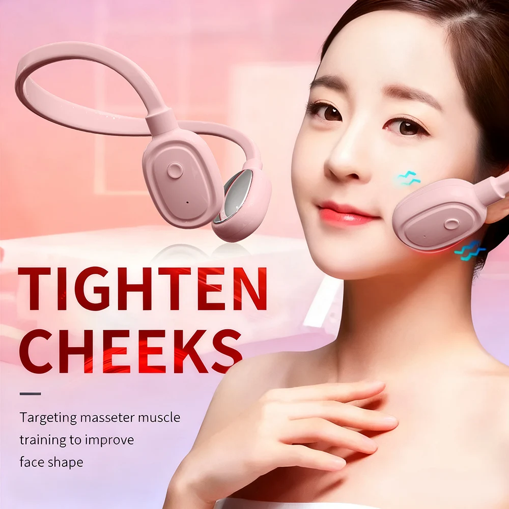 رافع الوجه الكهربائي على شكل حرف V EMS مدلك الوجه حزام مزيل الذقن المزدوجة التيارات الدقيقة للوجه التخسيس الجلد ثبات جهاز الجمال #1