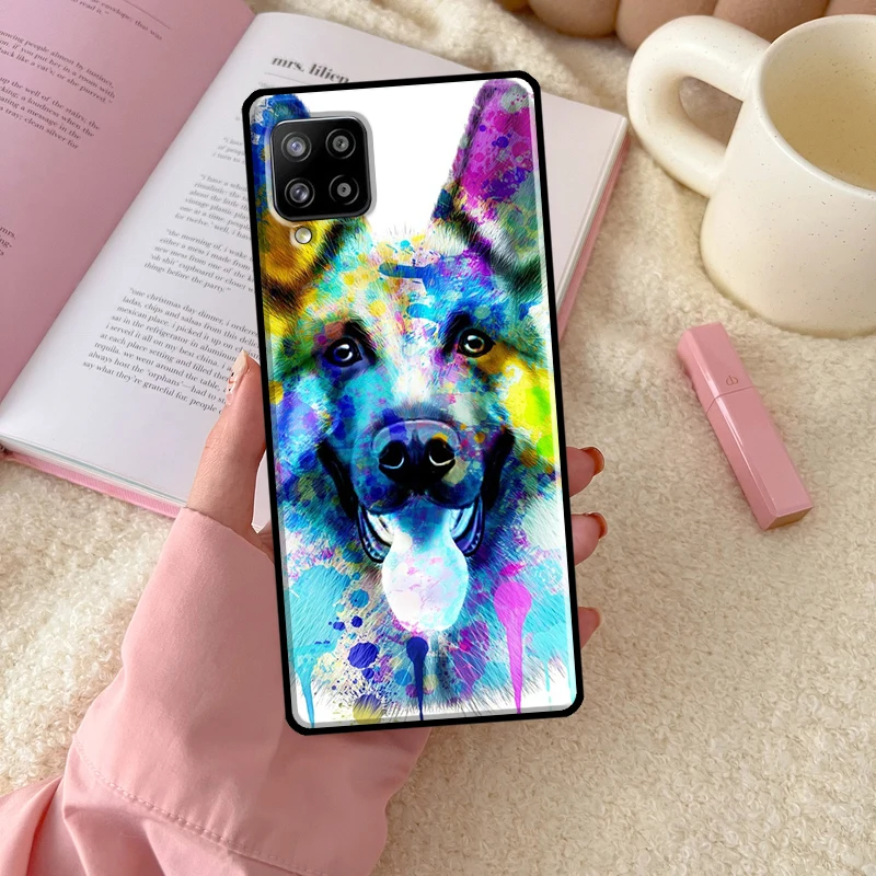 Cartoon German Shepherd Dog Case For Samsung Galaxy A54 A34 A14 A13 A12 A22 A32 A52 A72 A51 A71 A53 A52S Back Cover