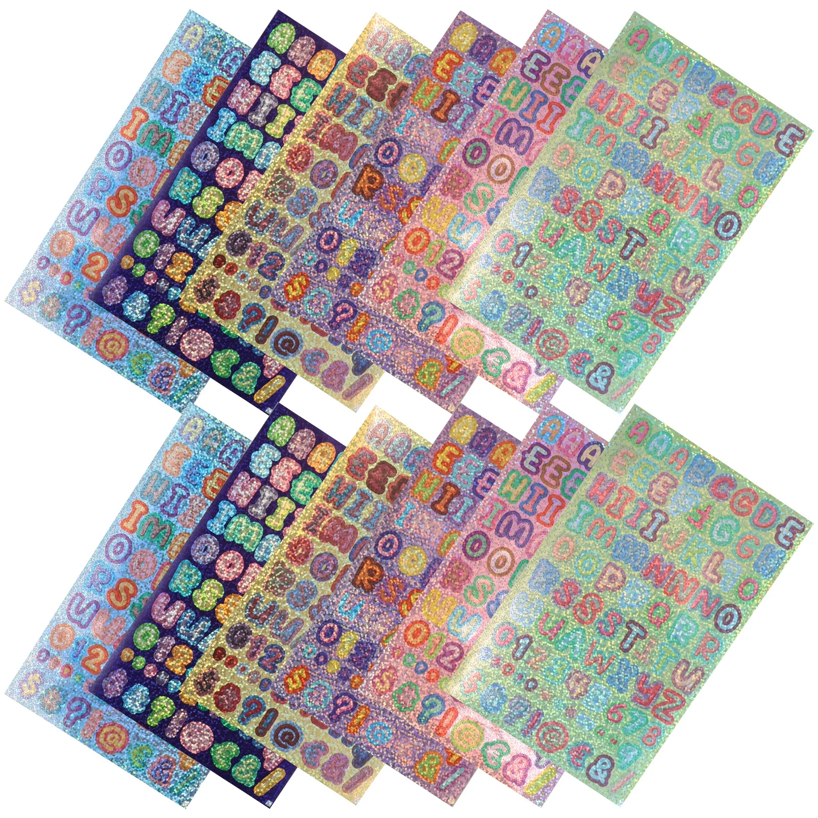 

12 Sheets Alphabet Number Stickers Self Adhesive Decorative Letters for DIY Scrapbooking Craft Projects Bulletin Board Letter