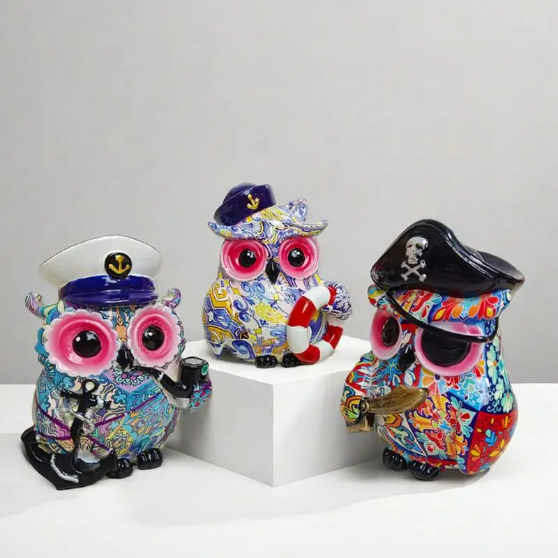 

Owl Decor Harmless Vintage Home Decor Creative Pirates Multi-functional Resin Unique Owl For Home Styling Room Aesthetics