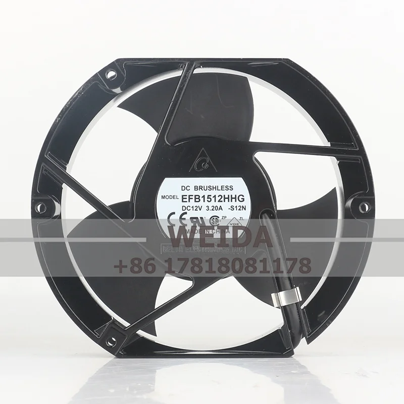 

New original Delta EFB1512HG EFB1512HHG 172X150X51mm 17CM 12V 3.20A Industrial exhaust fan/ventilator Violent metal fan