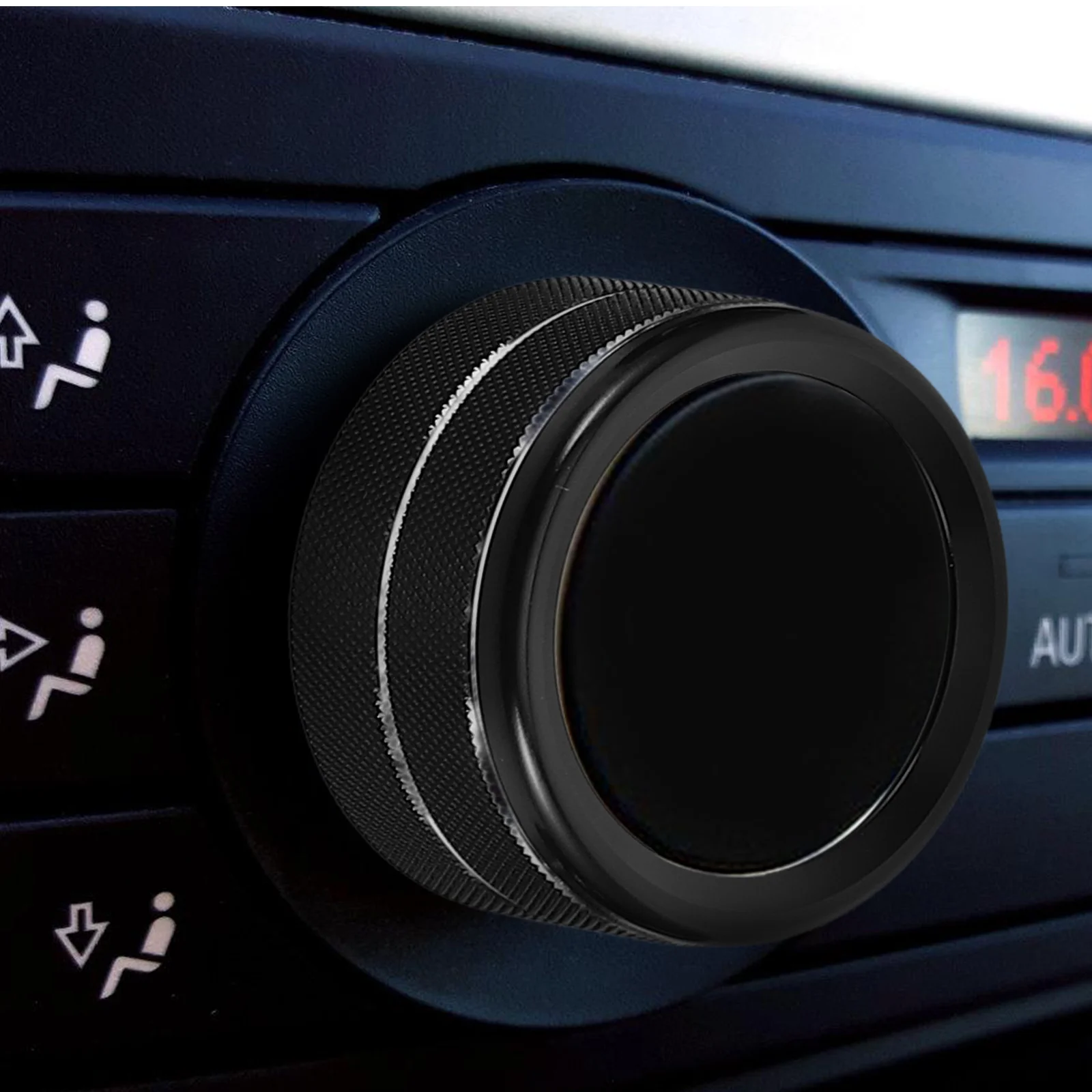 

Air Conditioner Switch Button Knob Cover for 18 22 JLJLU Black Aluminum Alloy Car Interior Decorative Ring Easy