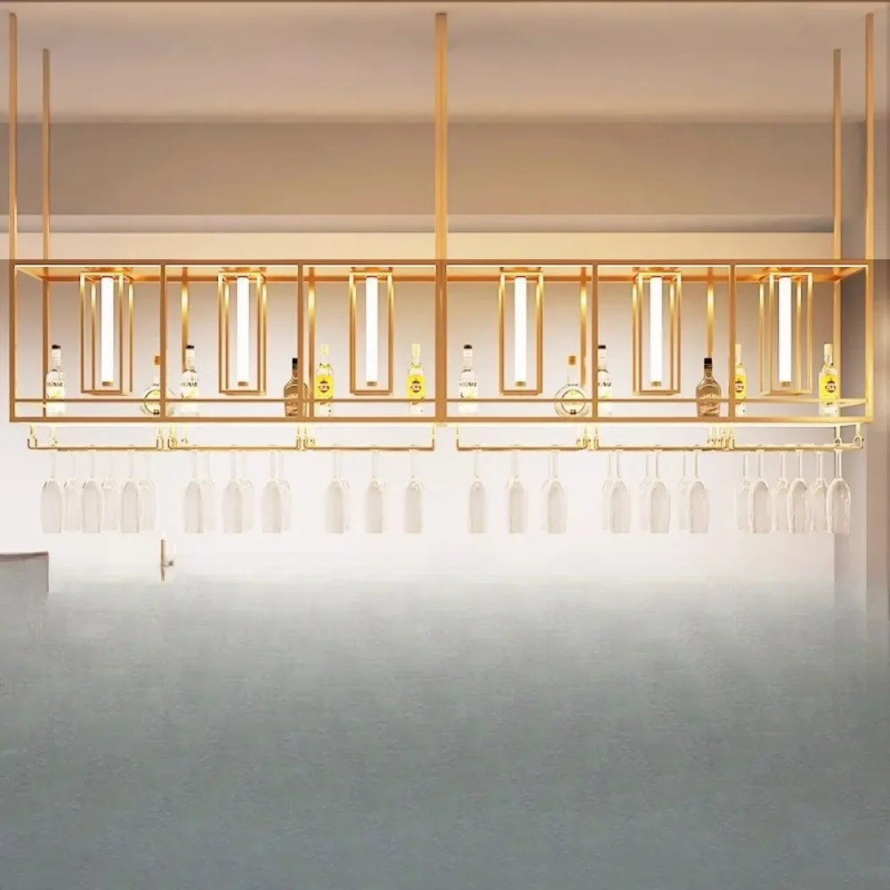 

Hanging cabinet hanging decorative rack upside down red wine glass display rack