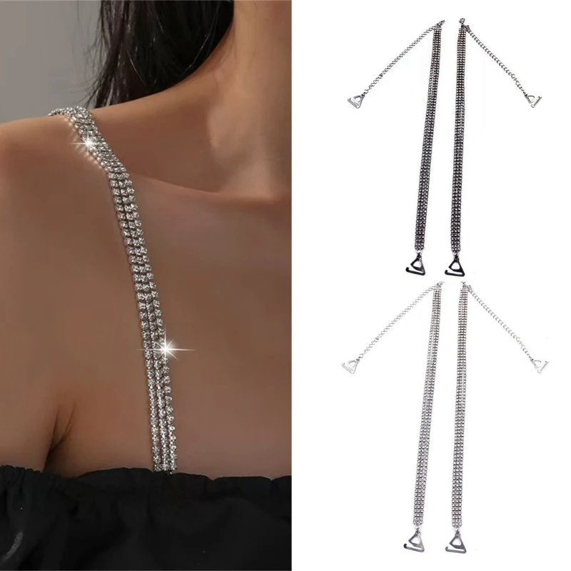 E15F Premium Metal Bridal Bra 3 Row Rhinestones Embellishments Comfort Adjustable Straps Invisible Design Wedding Essential