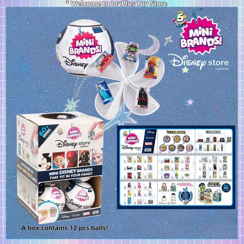 

Zuru 5 Surprise MIni Brands Disney Store 1st Edition Mystery Blind Box Disney Ball Cute Mini Collectible Figurines Desktop Decor