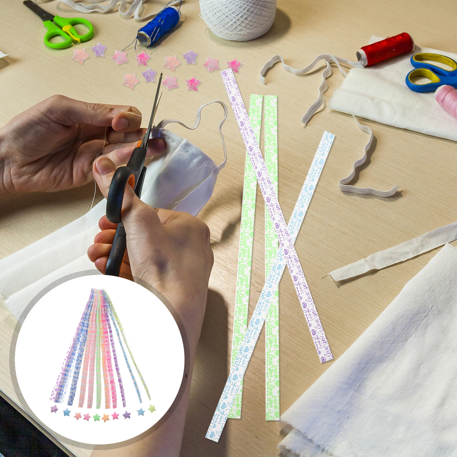 

630pcs Star Strips Luminous Paper Luminous Star Strips DIY Crafts Glow Dark Folded Decor Supplies