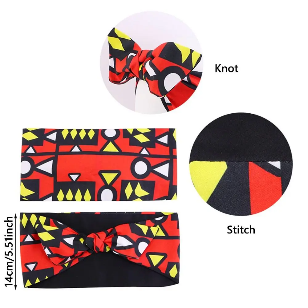 Vintage Wide African Print Headband Elastic Knotted Sports Yoga Headband Daily Wears Turban for Women - view 5