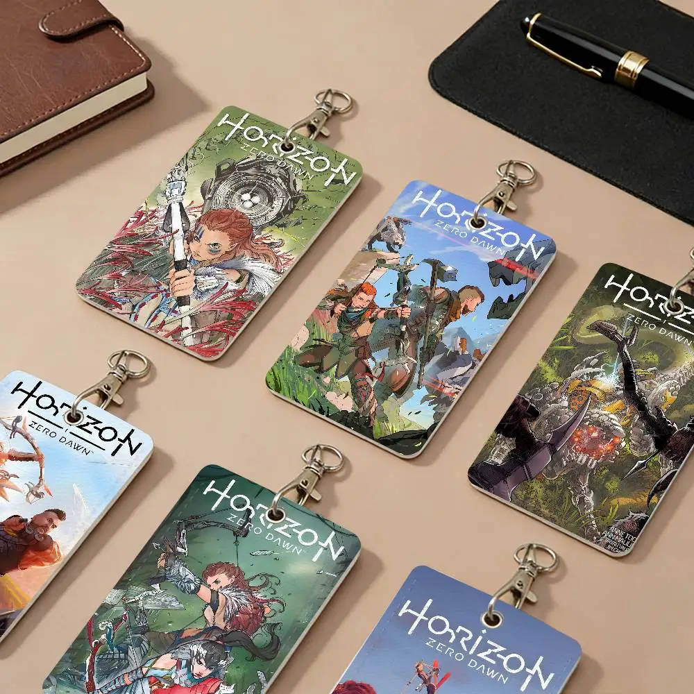 

Кожаные чехлы-держатели для карт Game Horizon Zero Dawn из полиуретана, защитные чехлы для студенческих удостоверений с защитой от потери, брелок для карт доступа в кампус