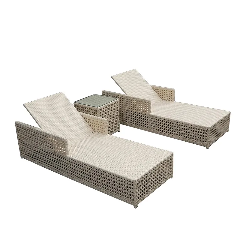 

Outdoor Lying Bed, Outdoor Swimming Pool Lying Chair, Nordic Leisure Terrace, Vine Weaving Sofa Bed Waterproof Lying Bed