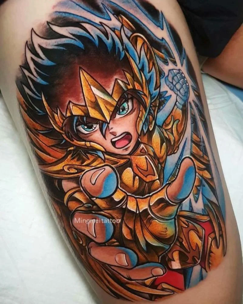 

Seiya Anime Temporary Tattoos Big Size Cartoon Cool Boy Waterproof Fake Tattoo Stickers Arm Leg Neck Cartoon Tatoo Body Sticker